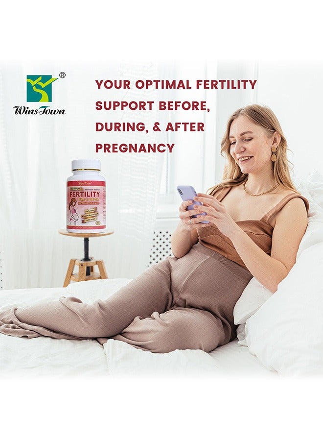 Wins Town Fertility Tablet for Women with Prenatal Vitamins, Female Fertility Supplement Support Conception and Hormone Balance, 60 Tablets  - Image 4