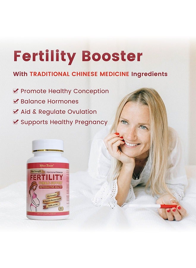 Wins Town Fertility Tablet for Women with Prenatal Vitamins, Female Fertility Supplement Support Conception and Hormone Balance, 60 Tablets  - Image 5