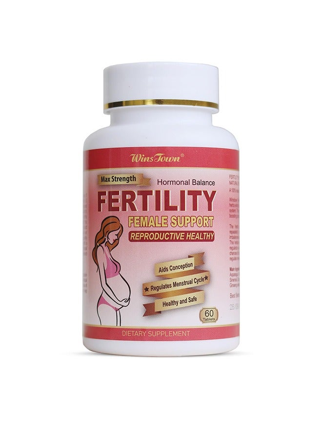 Wins Town Fertility Tablet for Women with Prenatal Vitamins, Female Fertility Supplement Support Conception and Hormone Balance, 60 Tablets  - Image 1