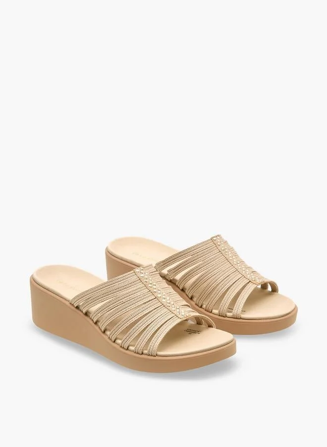 لو كونفورت Women Textured Flyknit Wedge Heel Sandals