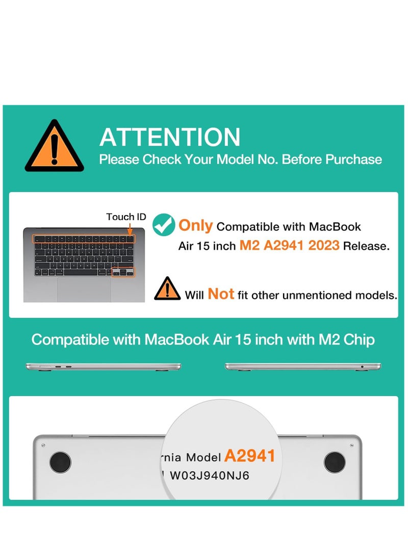 Hard Shell Case Protective Snap On Cover Compatible with MacBook Air New 15 Inch 2023 Release A2941 M2 Chip w/Liquid Retina Display&Touch ID/Protective Plastic Hard Shell Case (Dark Blue)  - Image 2