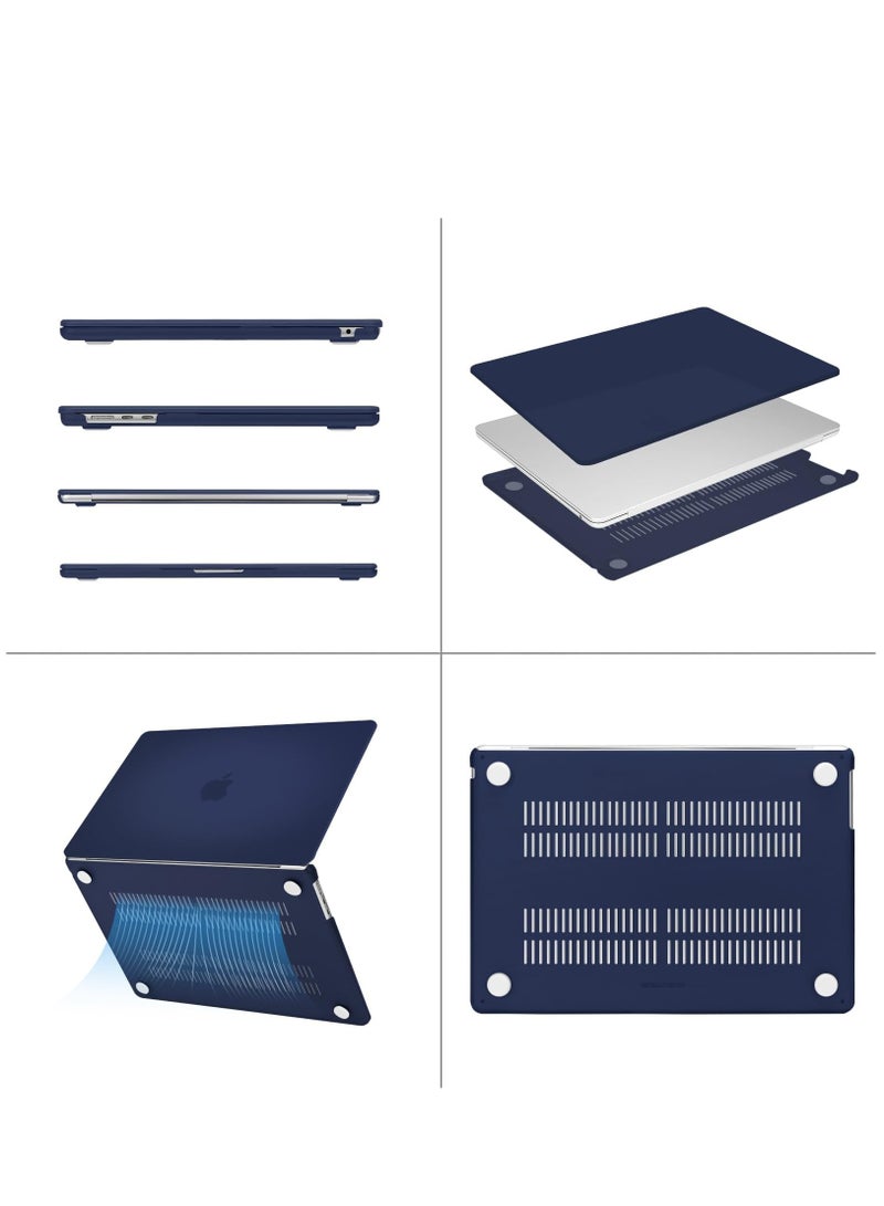 Hard Shell Case Protective Snap On Cover Compatible with MacBook Air New 15 Inch 2023 Release A2941 M2 Chip w/Liquid Retina Display&Touch ID/Protective Plastic Hard Shell Case (Dark Blue)  - Image 4
