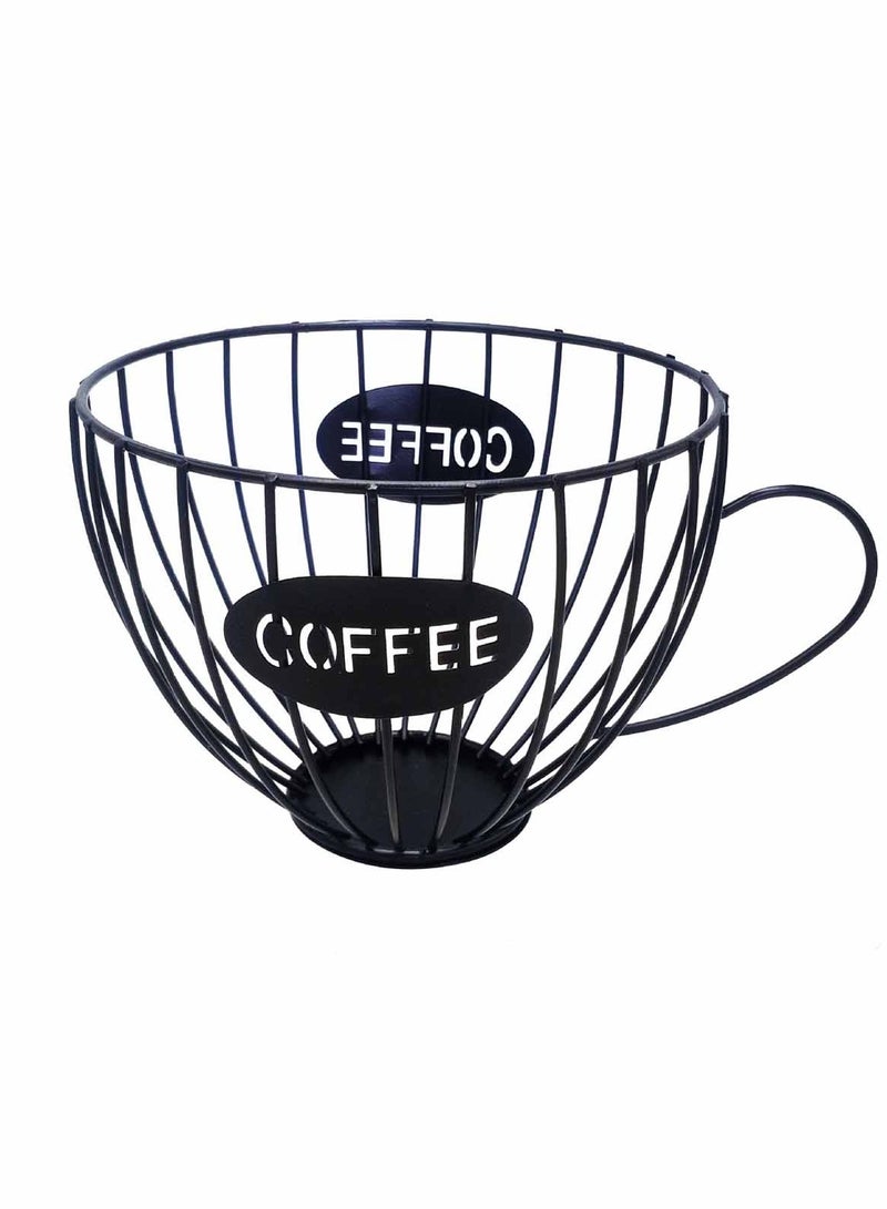 Coffee Cup Shape Cofffee Capsule Storage Holder Coffee Pod Organizer, Black - Image 1