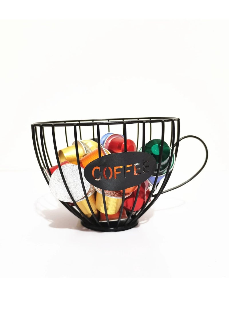 Coffee Cup Shape Cofffee Capsule Storage Holder Coffee Pod Organizer, Black - Image 3