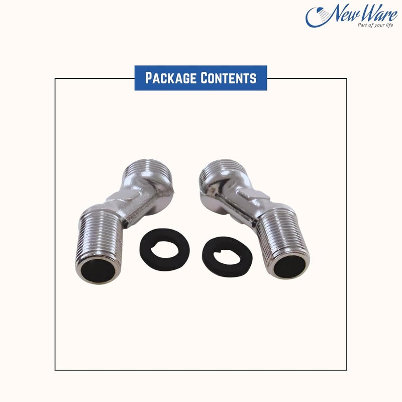NEW WARE NEW WARE Adjustable Wall Mixer Legs for Bathroom Mixer Taps Installation 12 x 34 Inch Silver Pair of 1 - Image 5