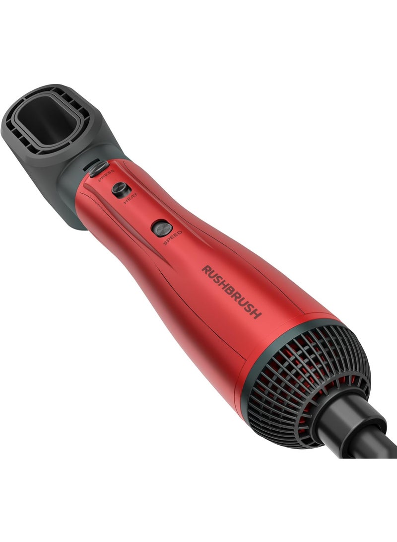 Rush Brush Plus 6 Air Styler - 5 Different Heads - 1300 Watts - 3 Heat/2Speeds - 30000 RPM - Ionic Technology - Red - Image 5