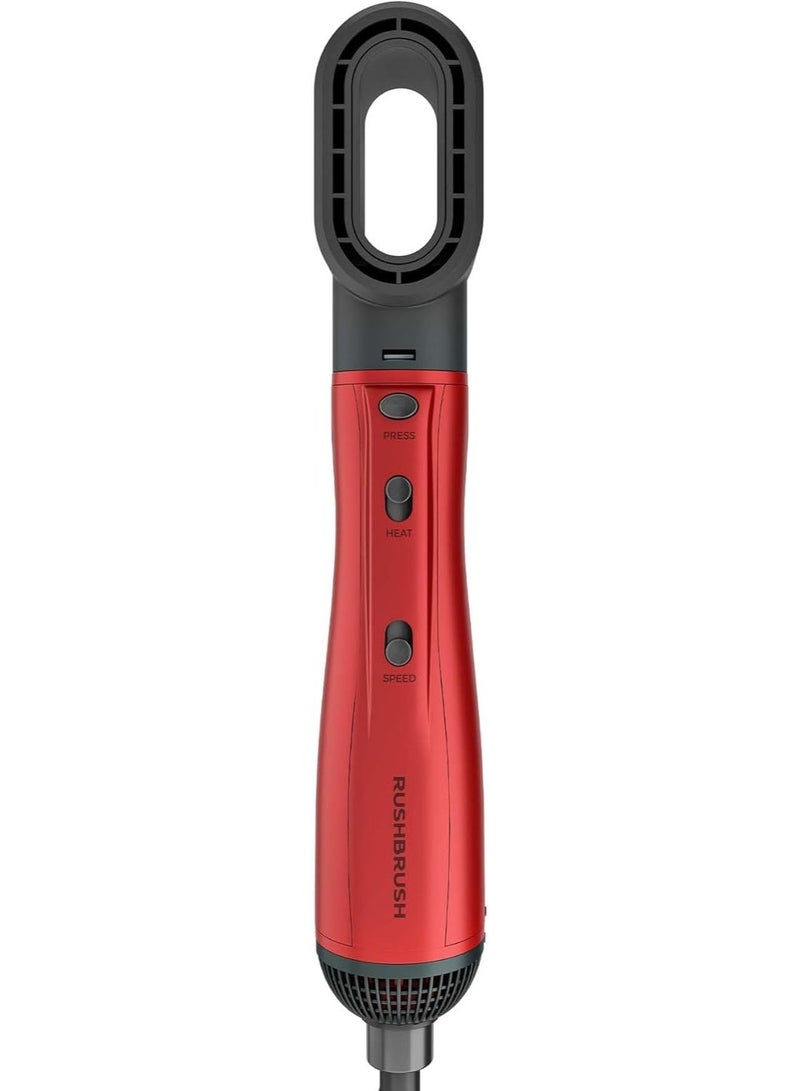 Rush Brush Plus 6 Air Styler - 5 Different Heads - 1300 Watts - 3 Heat/2Speeds - 30000 RPM - Ionic Technology - Red - Image 2