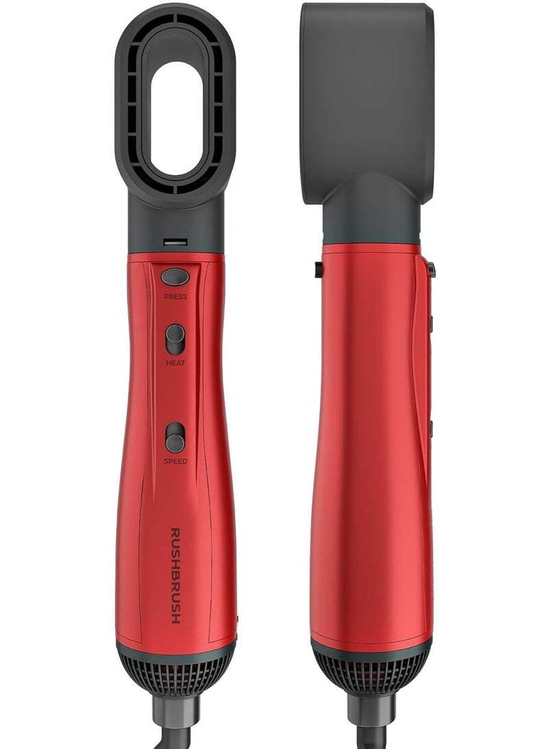 Rush Brush Plus 6 Air Styler - 5 Different Heads - 1300 Watts - 3 Heat/2Speeds - 30000 RPM - Ionic Technology - Red - Image 4