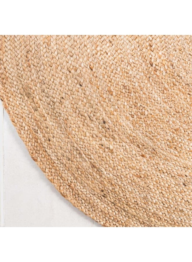 HANDPICKED FURNITURE Jute Wool And Cotton Beige Round Carpet Ultra Soft Area Carpets For Bed Room Living Room And Dining Room Anti-Slip Floor Carpets Easy To Clean Made In Turkey - Image 3