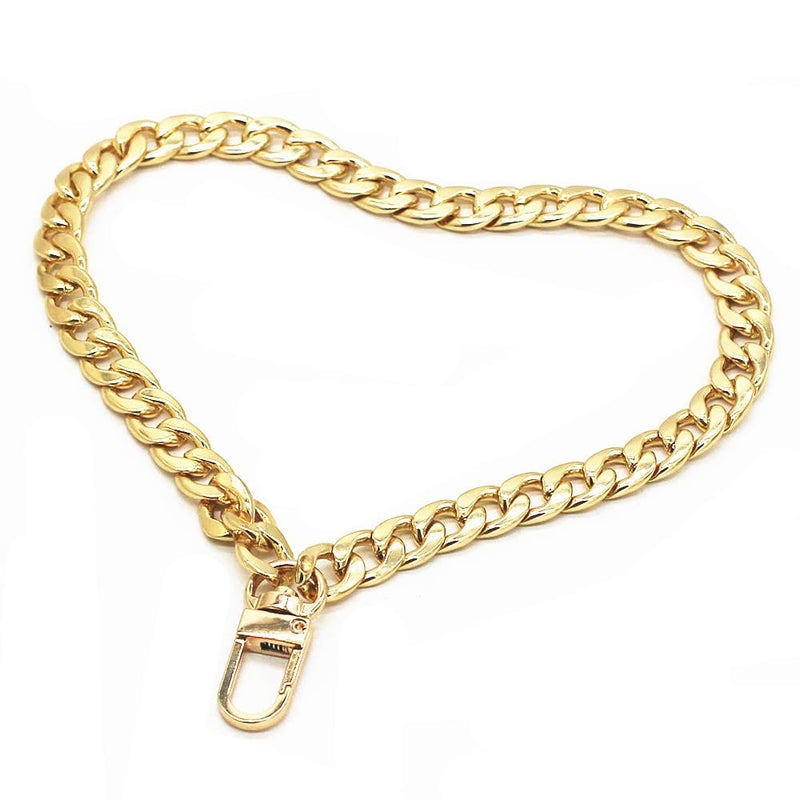 WEICHUAN 8" DIY Iron Flat Chain - Wrist Strap Wrist Chain Purse Straps Handbag Chains Accessories (Gold) - Image 1