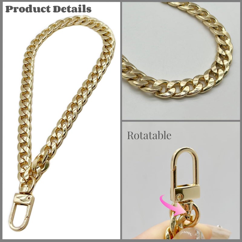 WEICHUAN 8" DIY Iron Flat Chain - Wrist Strap Wrist Chain Purse Straps Handbag Chains Accessories (Gold) - Image 4