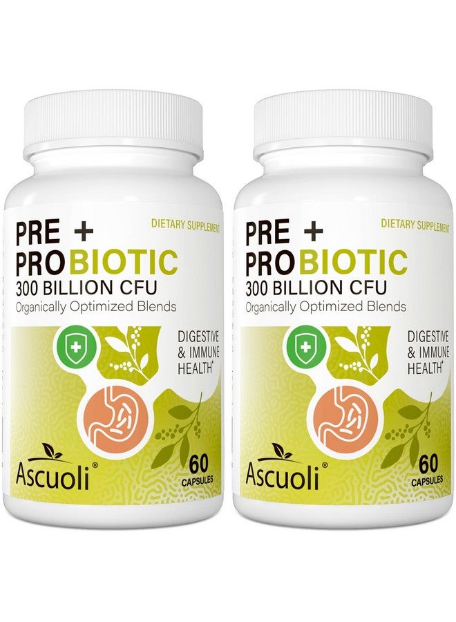 Ascuoli Probiotics Women & Men-300 Billion CFU, 22 Strains Probiotics + 15 Organic Herbs Prebiotics Blend, Daily Probiotics Digestive Health, Immune Constipation, Diarrhea, Bloating-4 Month Supply - Image 1