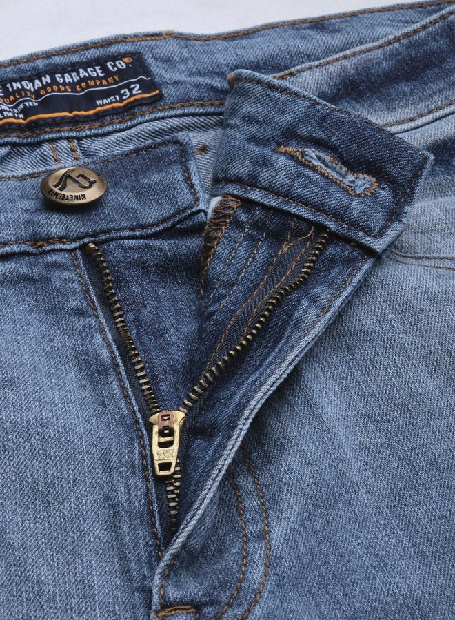 The Indian Garage Co Men Mid Wash Slim Fit Jeans - Image 4