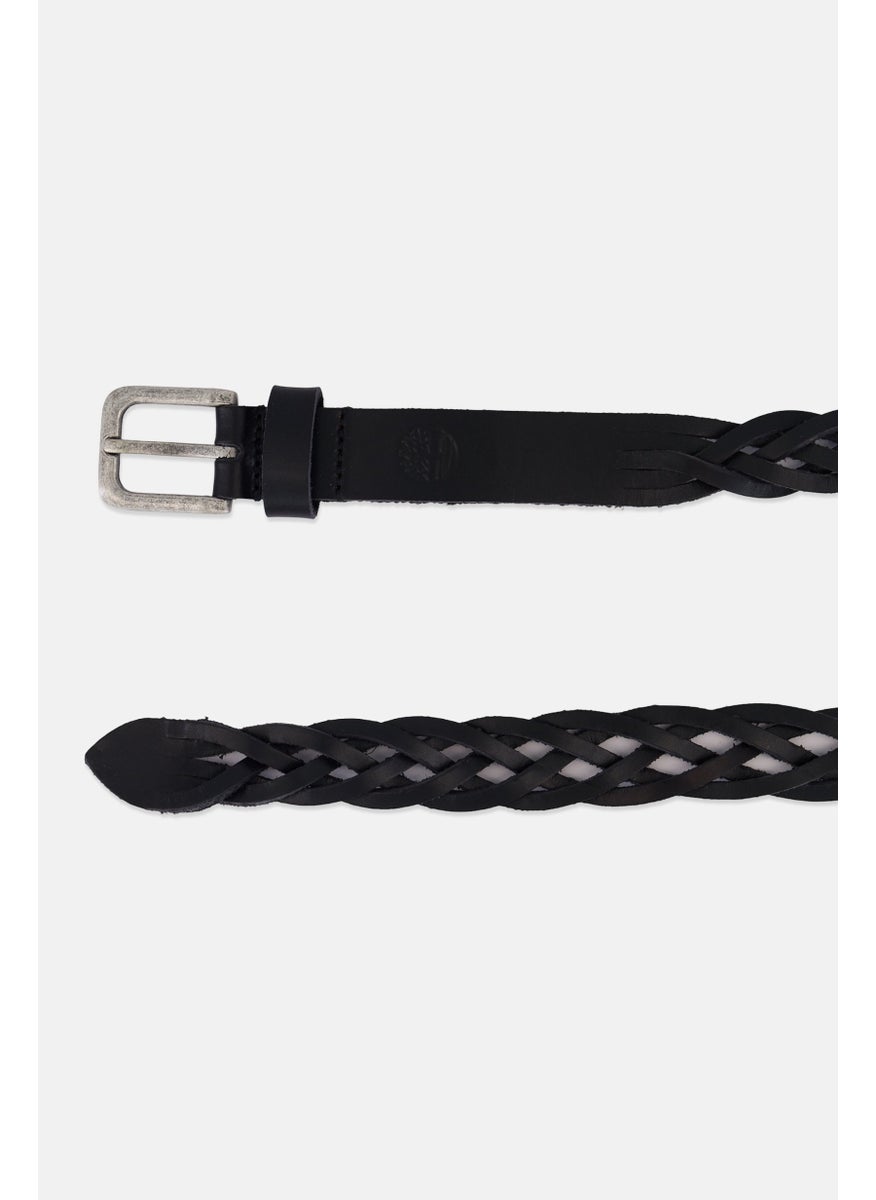 Timberland Women Braided Leather Belt, Black  - Image 2