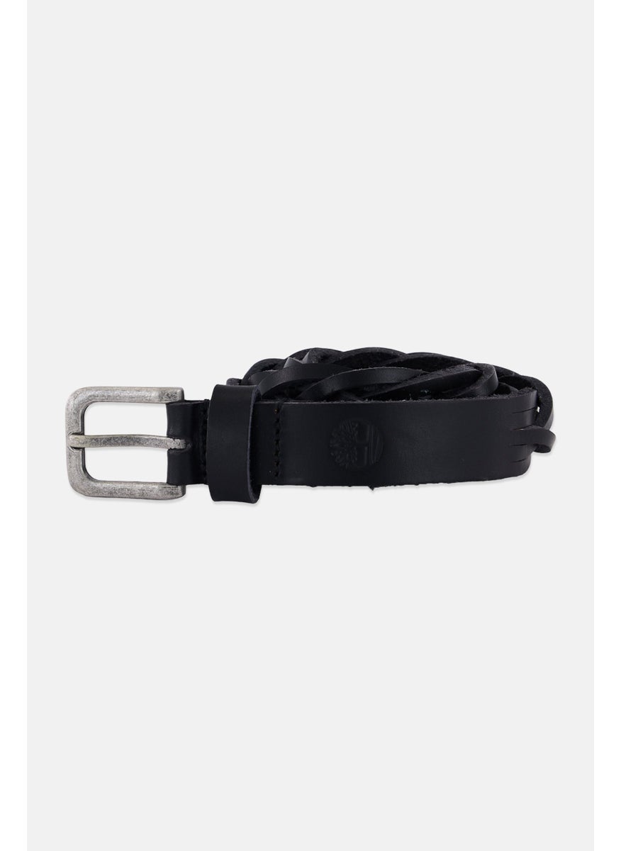 Timberland Women Braided Leather Belt, Black  - Image 1