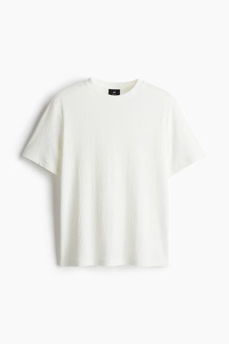 H&M Regular Fit Textured T-Shirt