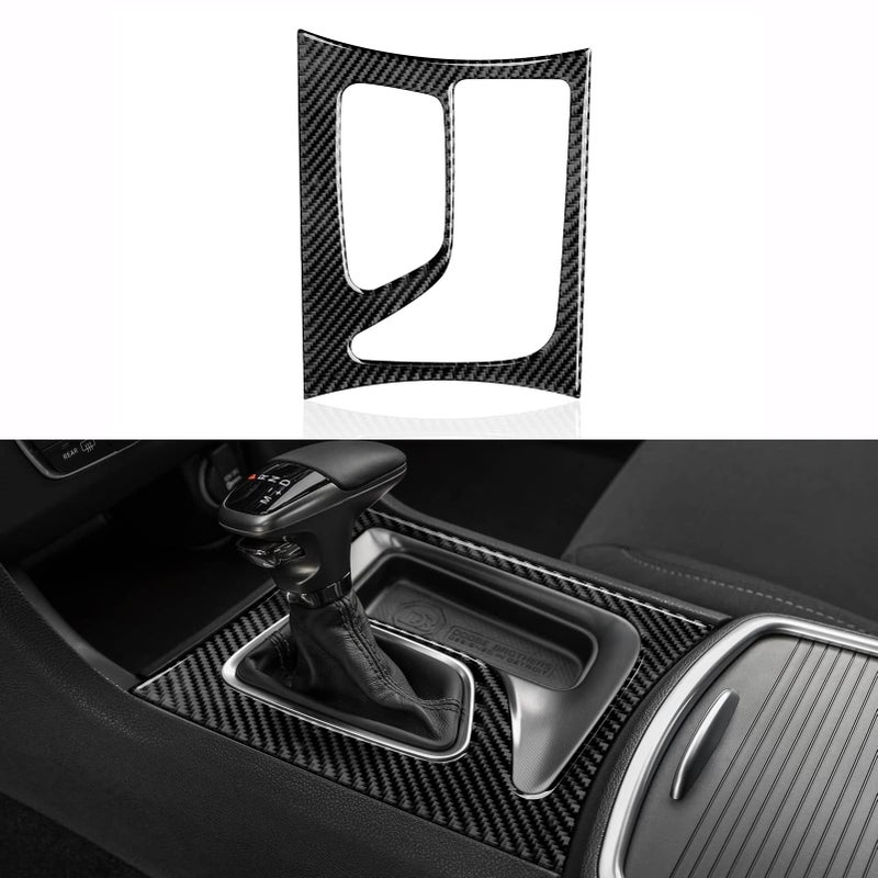 BRMYL Car Gear Shift Panel Decals for Dodge Charger 2015 2016 2017 2018 2019 2020 2021 2022 2023 Accessories Carbon Fiber Interior Stickers