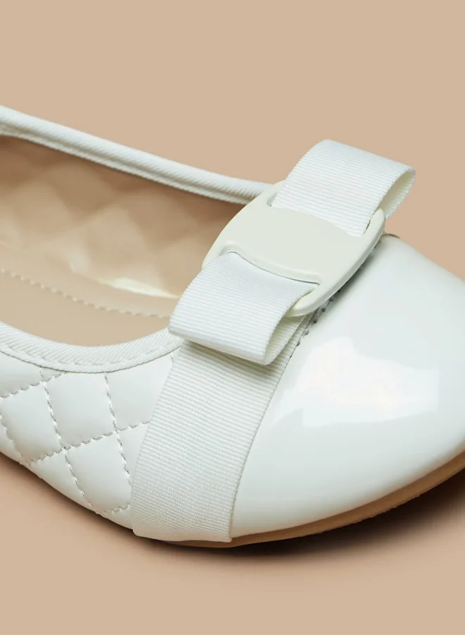 فلورا بيلا من شو إكسبرس Girl's Bow Accent Slip-On Round Toe Ballerina Shoes