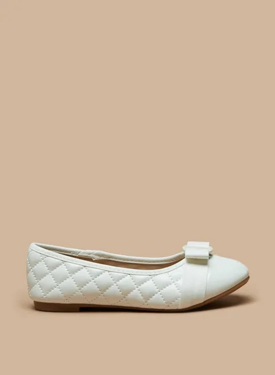 فلورا بيلا من شو إكسبرس Girl's Bow Accent Slip-On Round Toe Ballerina Shoes