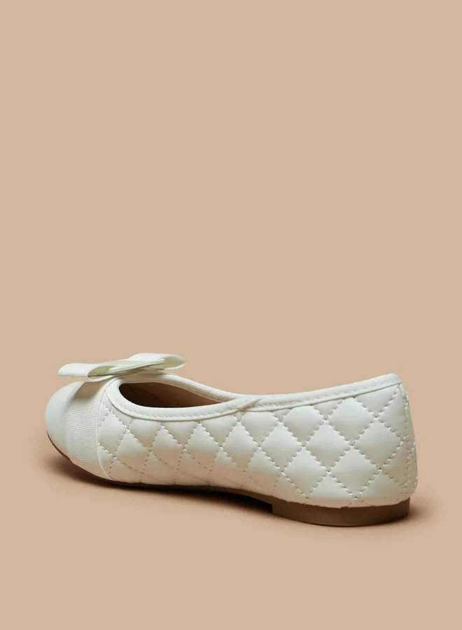 فلورا بيلا من شو إكسبرس Girl's Bow Accent Slip-On Round Toe Ballerina Shoes