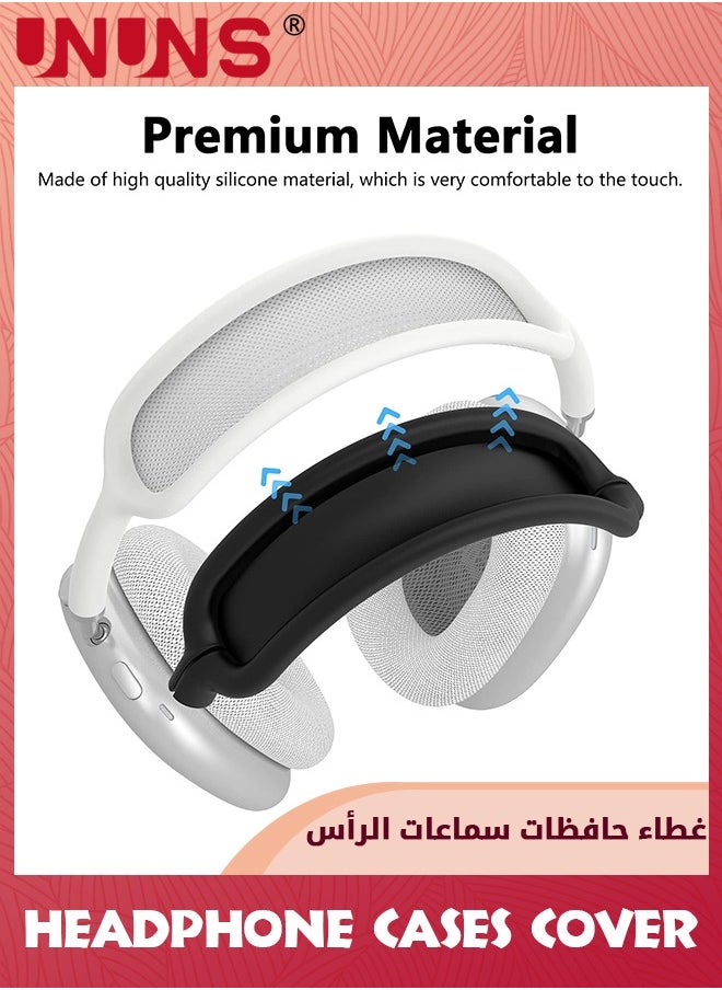 UNUNS 3 In1 Silicone Case Cover For AirPods Max Headphones,Anti-Scratch Ear Pad Case Cover/Ear Cups Cover/Headband Cover For AirPods Max,Accessories Soft Silicone Skin Headphones Protector,Black  - Image 5