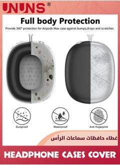 UNUNS 3 In1 Silicone Case Cover For AirPods Max Headphones,Anti-Scratch Ear Pad Case Cover/Ear Cups Cover/Headband Cover For AirPods Max,Accessories Soft Silicone Skin Headphones Protector,Black  - Image 4