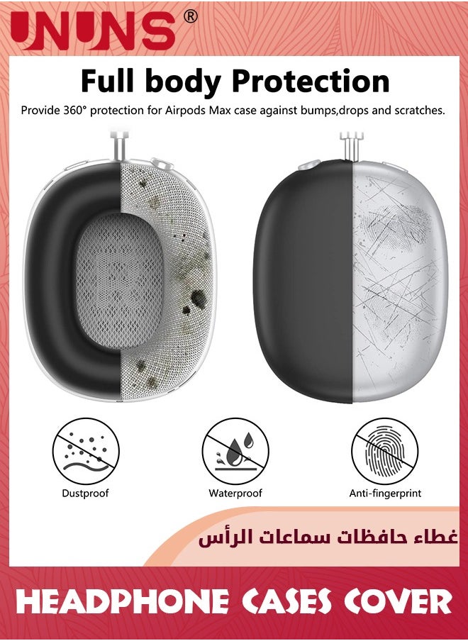 UNUNS 3 In1 Silicone Case Cover For AirPods Max Headphones,Anti-Scratch Ear Pad Case Cover/Ear Cups Cover/Headband Cover For AirPods Max,Accessories Soft Silicone Skin Headphones Protector,Black  - Image 4