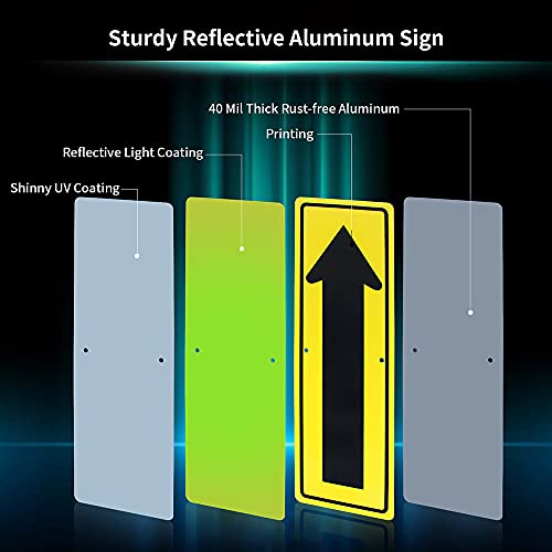 Enjoyist 2-Pack Large Arrow Symbol Sign,for Indoor or Outdoor Use，18"x 6" .04" Aluminum Reflective Sign Rust Free Aluminum-UV Protected and Weatherproof - Image 2