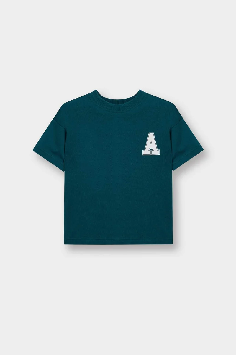ديفاكتو Baby Boy Crew Neck Printed Short Sleeve T-Shirt