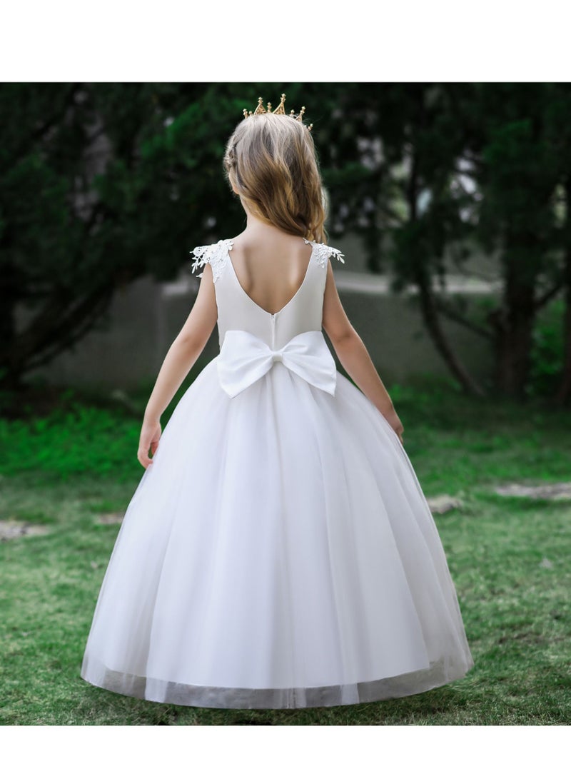 Loquat فساتين بناتية أنيقة وجميلة باللون الأبيض - Image 2