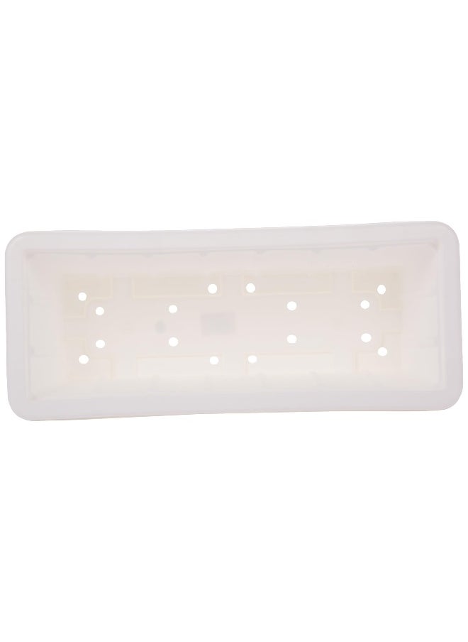 Cosmoplast 18" Set of 2 Rectangular Cedargrain Planter with Tray (White)  - Image 4