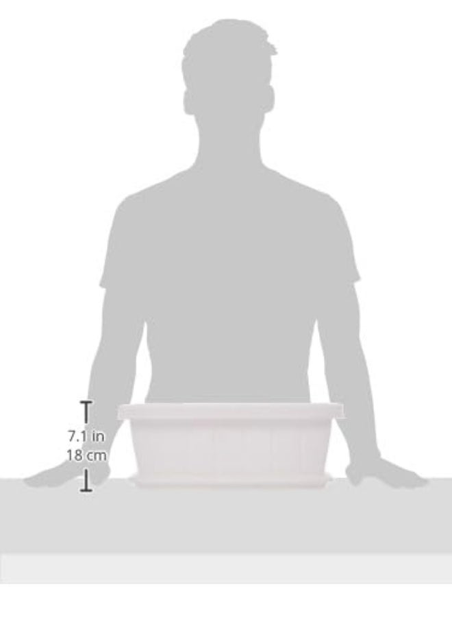 Cosmoplast 18" Set of 2 Rectangular Cedargrain Planter with Tray (White)  - Image 5