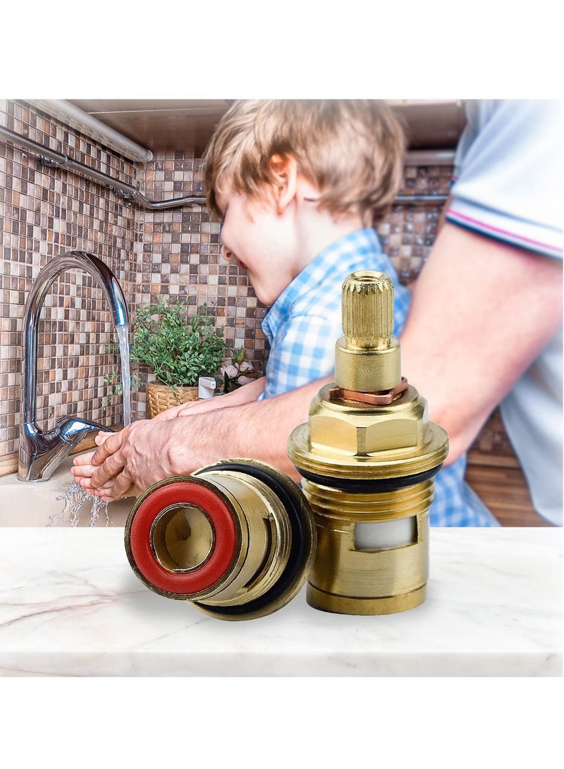 Y&D Brass Bathroom Sink Faucet Valve Stem, 2Pcs Hot, and Cold Ceramic Disc Stem Repair Cartridge Replacement - Kitchen faucet for  - Image 1