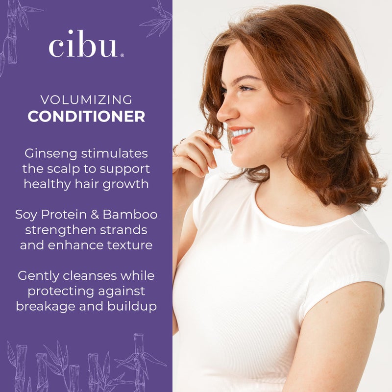 CIBU Volumizing Pre-Shampoo Conditioner - Volume Conditioner for Fine Hair - Anti Breakage - Nutrient Rich Ginseng Soy Protein Bamboo - 11.83oz - Image 4