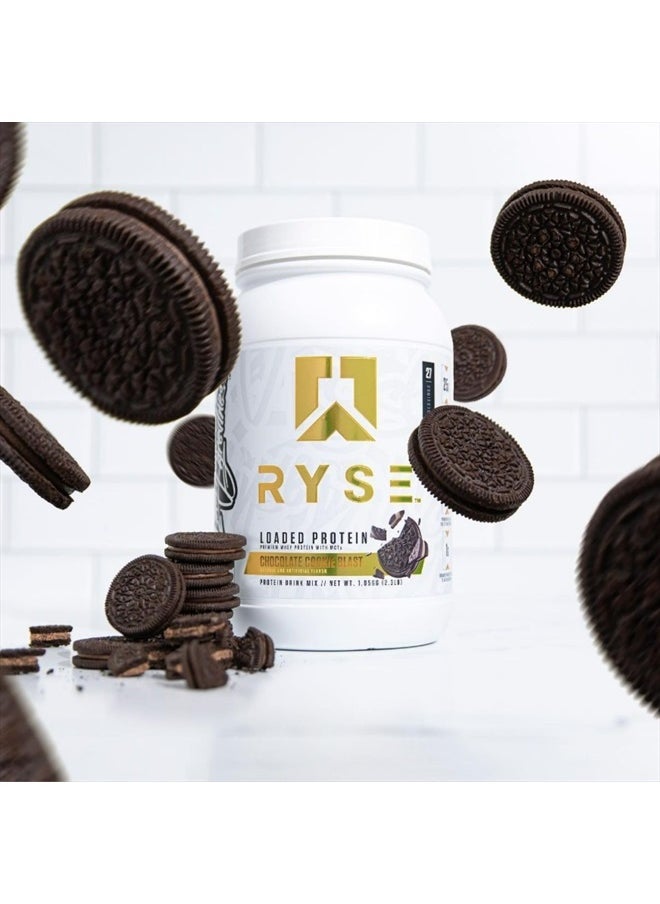 RYSE Up Supplements - Loaded Protein Powder | 25g Whey Protein Isolate & Concentrate | with Prebiotic Fiber & MCTs | Low Carbs & Low Sugar | 27 Servings (Chocolate Cookie Blast) - Image 1
