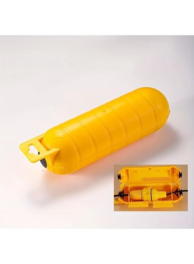 صندوق كهربائي خارجي أصفر مقاوم للماء مع فتحات التهوية، غلاف متين - Image 1