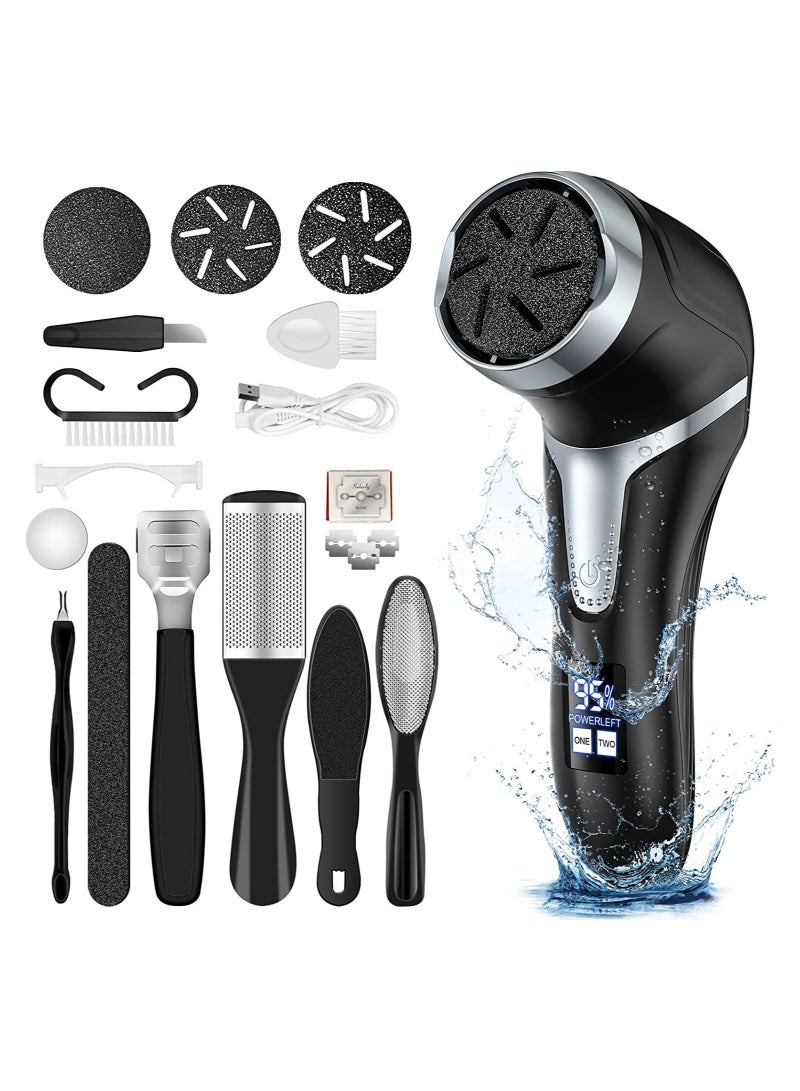 general Electric Callus Remover for Feet with Vacuum,Professional Pedicure Tools Kit Foot File Callus Remover,Rechargeable Waterproof File for Foot Care Deadskin Remover with 3 Heads 2 Speed LCD Display - Image 1