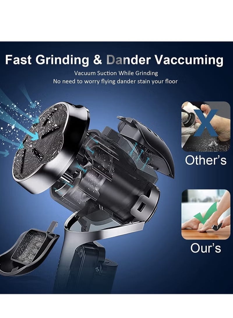 general Electric Callus Remover for Feet with Vacuum,Professional Pedicure Tools Kit Foot File Callus Remover,Rechargeable Waterproof File for Foot Care Deadskin Remover with 3 Heads 2 Speed LCD Display - Image 4