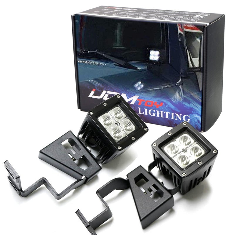 طقم إضاءة أمامية LED من iJDMTOY متوافق مع تويوتا FJ كروزر 2007-2014 يشمل 2 مصابيح LED بقوة 20 واط
