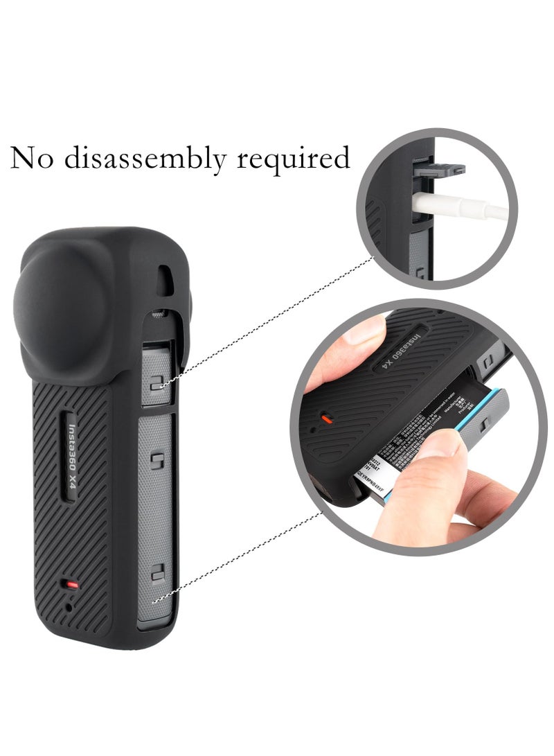 Silicone Protective Case and Lens Cap for Insta360 X4 - Complete Camera Protection Kit for Insta360 X4 Action Camera Accessories - Image 3