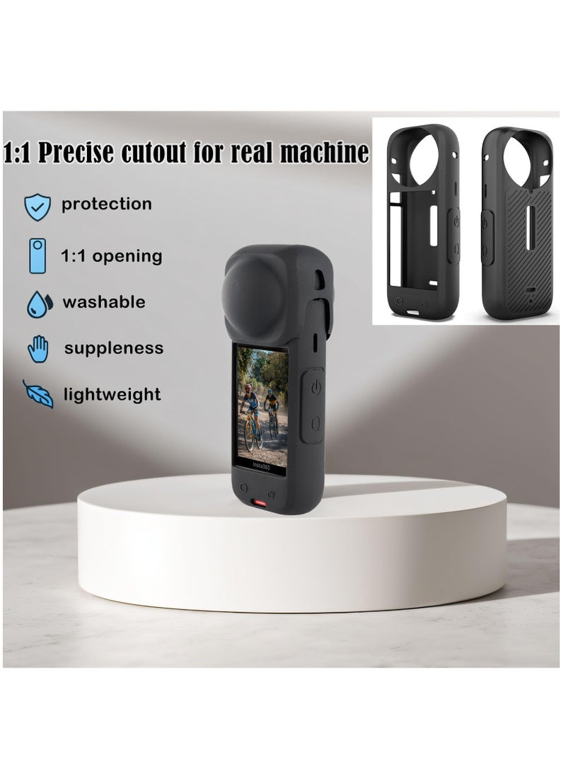 Silicone Protective Case and Lens Cap for Insta360 X4 - Complete Camera Protection Kit for Insta360 X4 Action Camera Accessories - Image 4