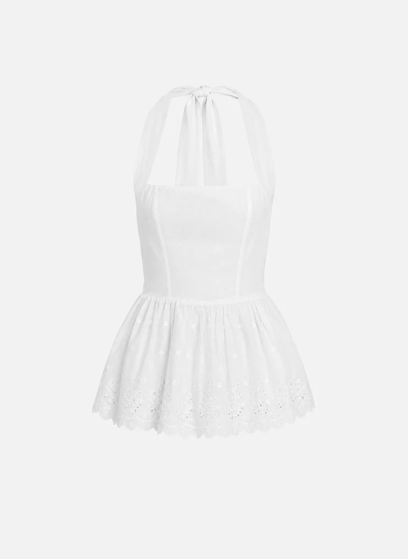 Lichi  Top with ribbons and peplum for Women | Best Price UAE