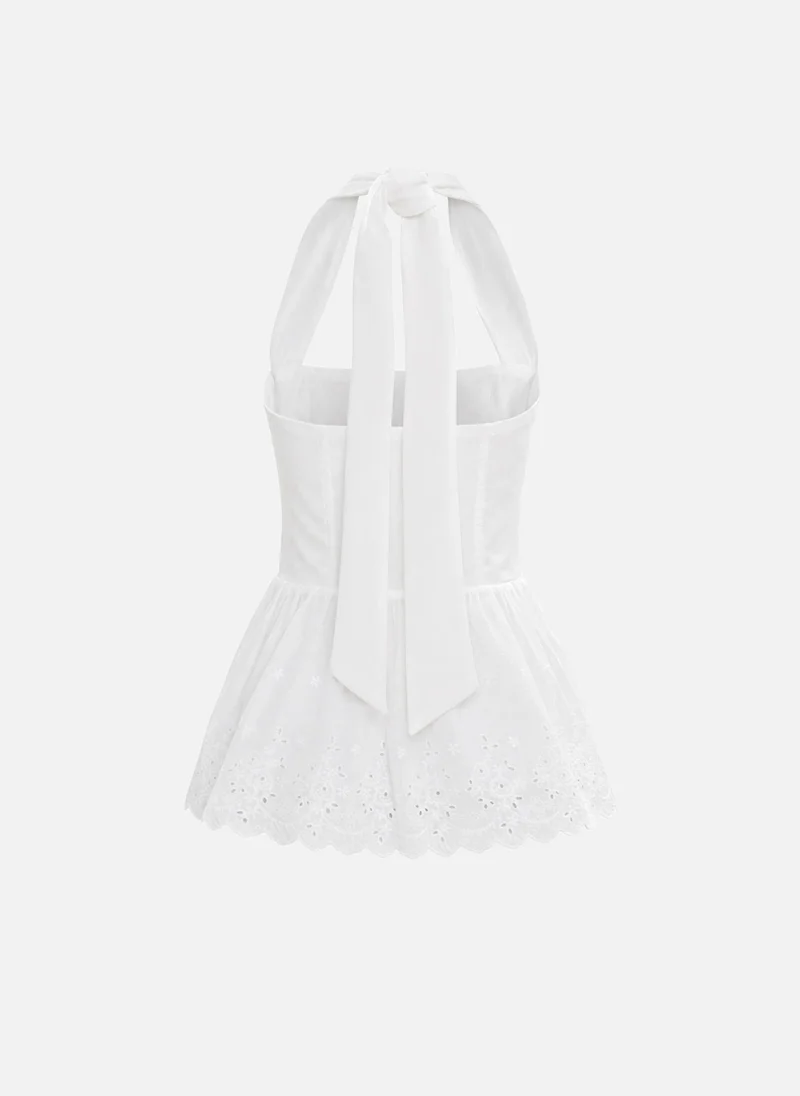 Lichi  Top with ribbons and peplum for Women | Best Price UAE