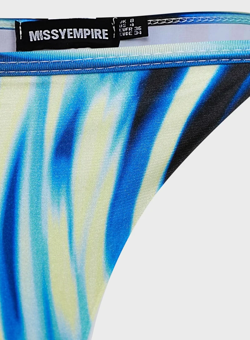 MISSY EMPIRE Stripe Print Bikini Thong