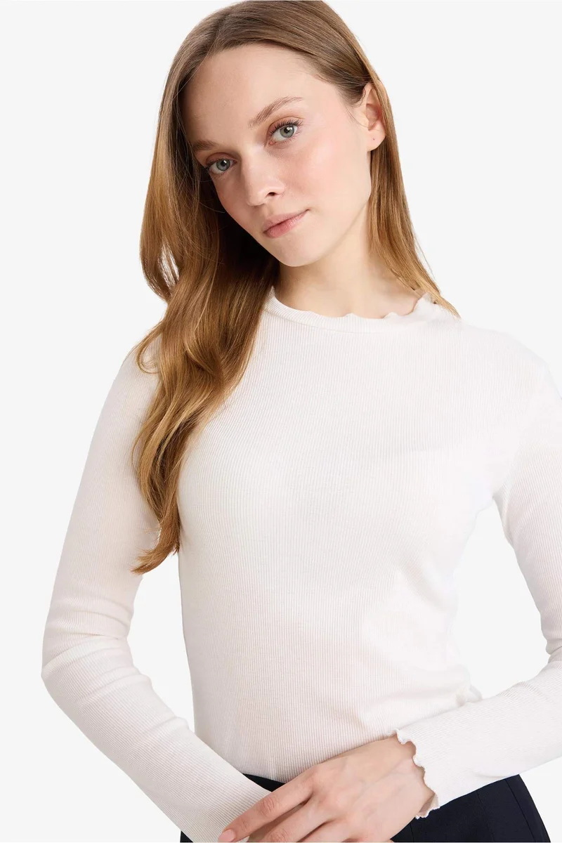 ديفاكتو Ribbed Ribbed Basic T-Shirt