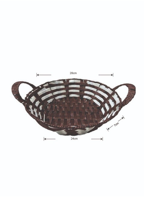 Plastic Hamper Basket Rounded Shape with Handles Durable for Storage Organization Multicolor 7x28x28cm
