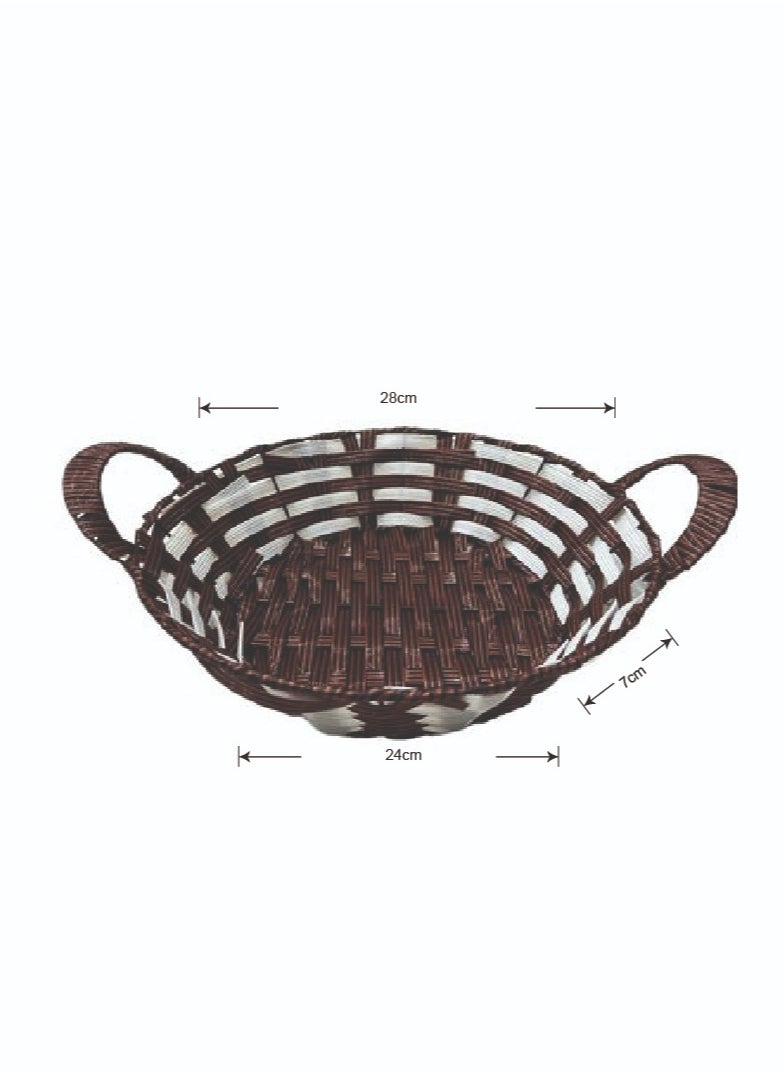 Plastic Hamper Basket Rounded Shape with Handles Durable for Storage Organization Multicolor 7x28x28cm