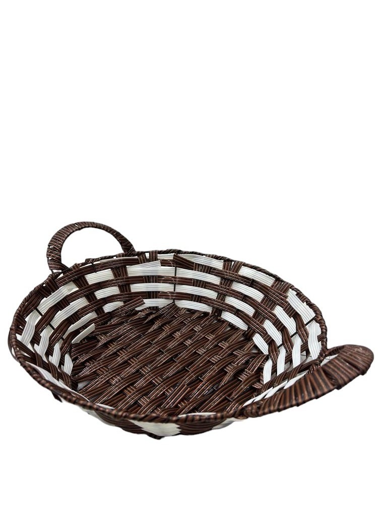 Plastic Hamper Basket Rounded Shape with Handles Durable for Storage Organization Multicolor 7x28x28cm