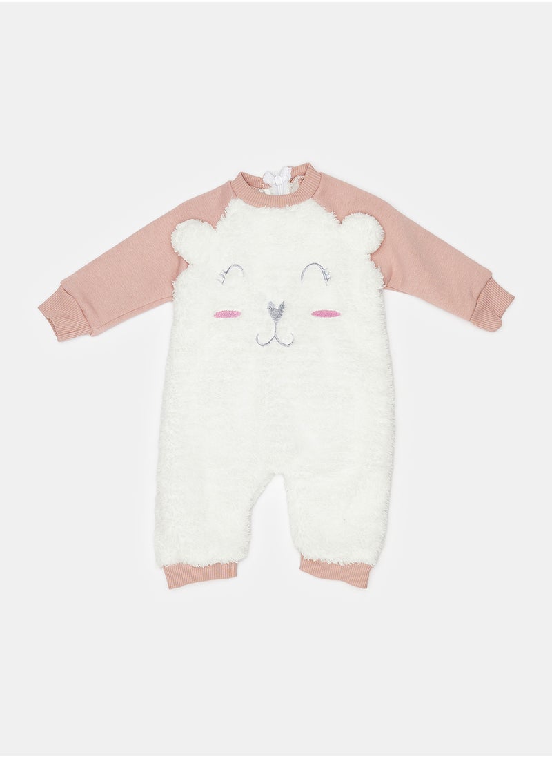Berceau - Baby Cotton Fur Playsuit full sleeves - Image 1