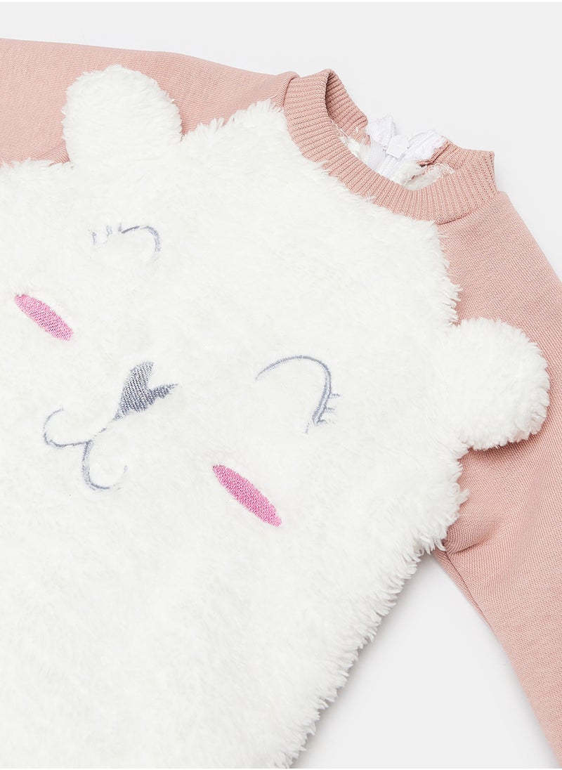 Berceau - Baby Cotton Fur Playsuit full sleeves - Image 1